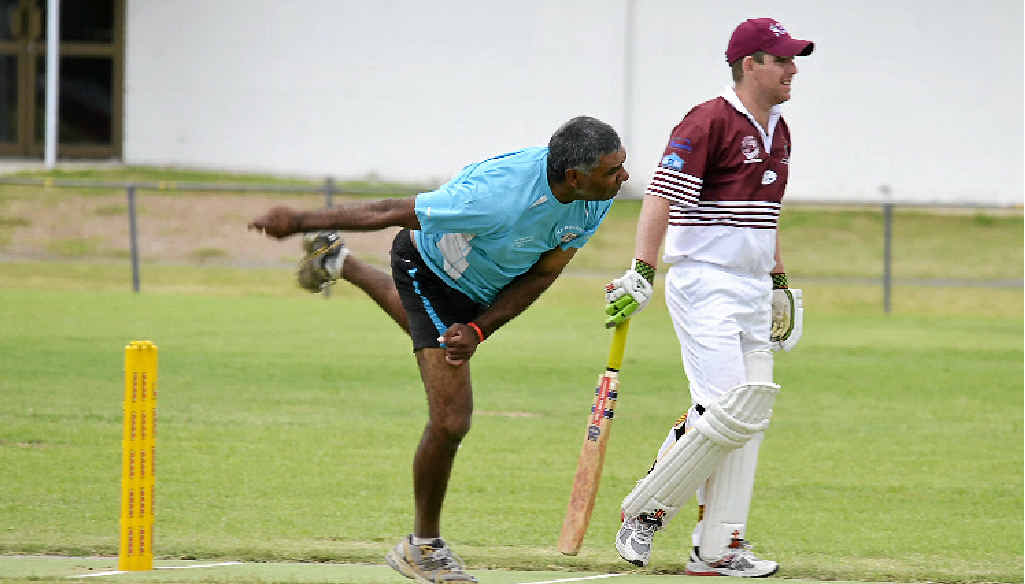 ORGANISER: Dave Duroux follows through after bowling for Marbuck’s at Queens Park and is organising a team in memory of his brother for this weekend’s Condamine Sports Club Australia Day Cricket Carnival. ORGANISER: Dave Duroux follows through after bowling for Marbuck’s at Queens Park and is organising a team in memory of his brother for this weekend’s Condamine Sports Club Australia Day Cricket Carnival.