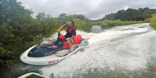 Water safety authorities say this man can expect to be the subject of an investigation in relation to behaviour on Ngunguru River on Monday. Water safety authorities say this man can expect to be the subject of an investigation in relation to behaviour on Ngunguru River on Monday.