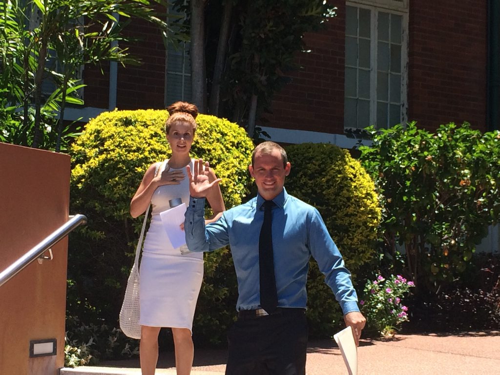 Nathan Wood leaves Gladstone Courthouse with his girlfriend. Photo Ross Irby / The Observer Nathan Wood leaves Gladstone Courthouse with his girlfriend. Photo Ross Irby / The Observer