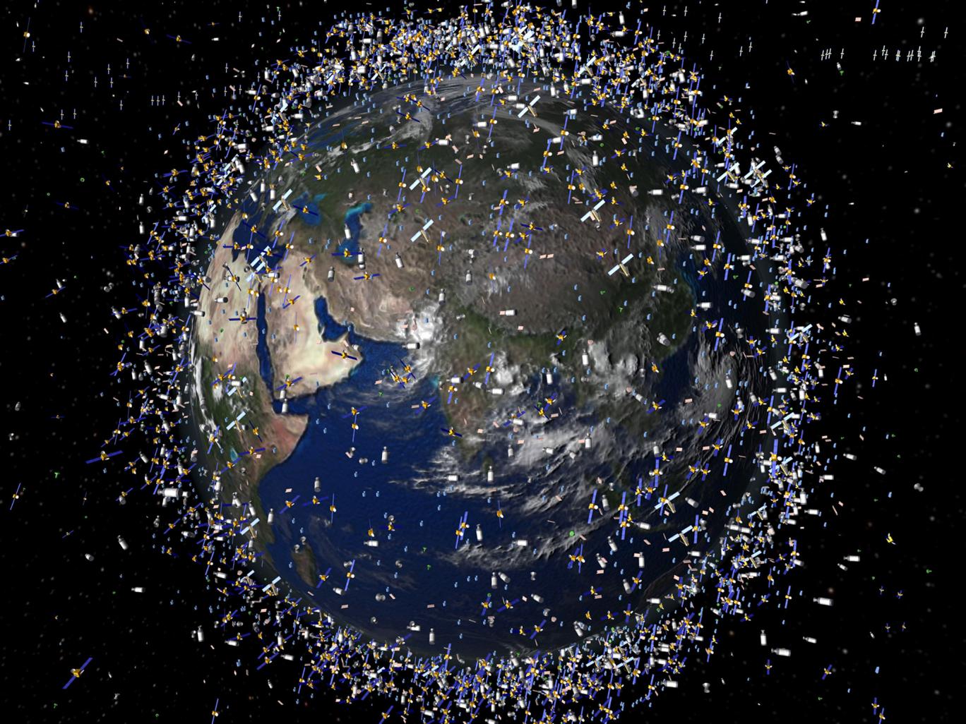 An artist's impression of the space debris in the Earth's orbit Image: European Space Agency An artist's impression of the space debris in the Earth's orbit Image: European Space Agency