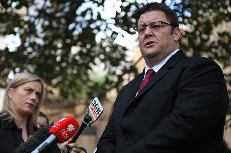 Senator Glenn Lazarus speaks to the media at an anti-CSG rally in Manly in Sydney's Northern Suburbs on July 7, 2015, while delivering a petition to the Prime Minister Tony Abbott's electorate office. Senator Glenn Lazarus speaks to the media at an anti-CSG rally in Manly in Sydney's Northern Suburbs on July 7, 2015, while delivering a petition to the Prime Minister Tony Abbott's electorate office.