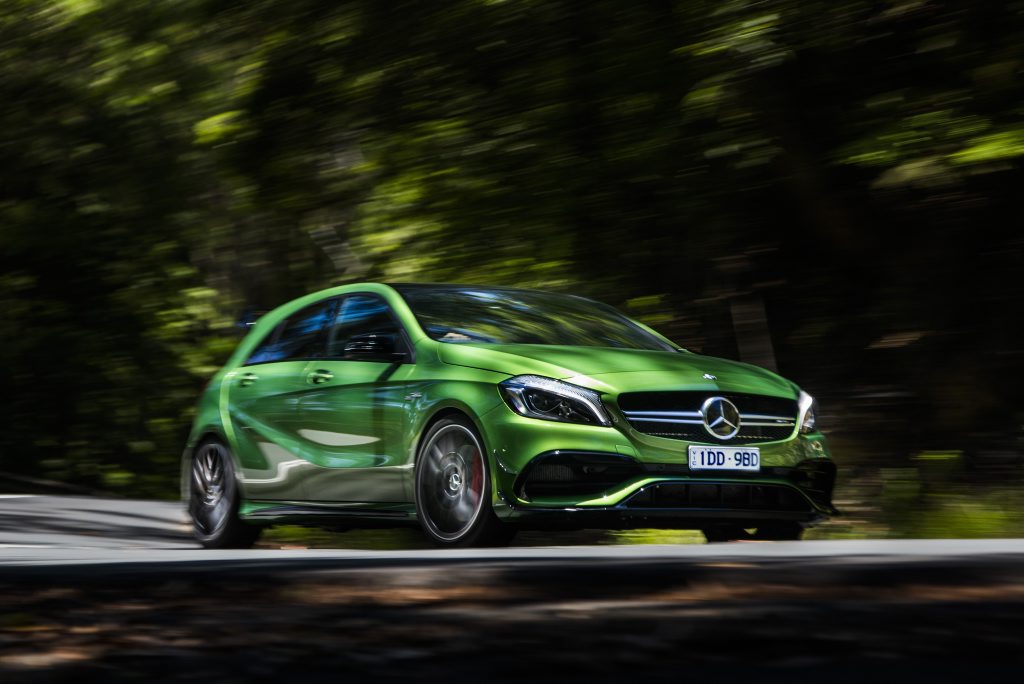 WEAPON: Refreshed Merc-AMG A45 hits 100kmh in just 4.2-seconds, is loaded with extra equipment to justify the price rise and proves a formidable track toy WEAPON: Refreshed Merc-AMG A45 hits 100kmh in just 4.2-seconds, is loaded with extra equipment to justify the price rise and proves a formidable track toy