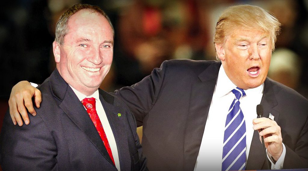 Barnaby Joyce and Donald Trump: What can they teach each other? Photo Digitally altered Barnaby Joyce and Donald Trump: What can they teach each other? Photo Digitally altered
