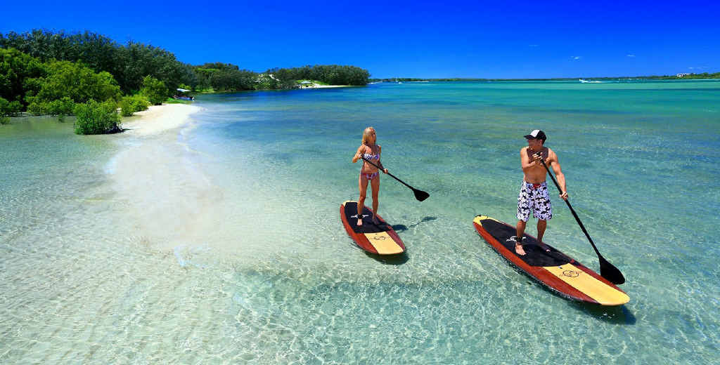 NATURAL DRAWCARD: Paddleboarders enjoy the Pumicestone Passage. A new tourism campaign is focused on aquatic and coastal attractions. NATURAL DRAWCARD: Paddleboarders enjoy the Pumicestone Passage. A new tourism campaign is focused on aquatic and coastal attractions.