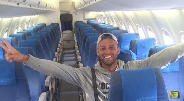 Alex Simon was the only passenger on a Philippines Airlines flight from Manila to Boracay Youtube/Diary of Alex Alex Simon was the only passenger on a Philippines Airlines flight from Manila to Boracay Youtube/Diary of Alex