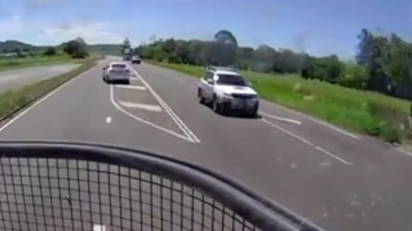 A still from the dashcam footage north of Mackay A still from the dashcam footage north of Mackay