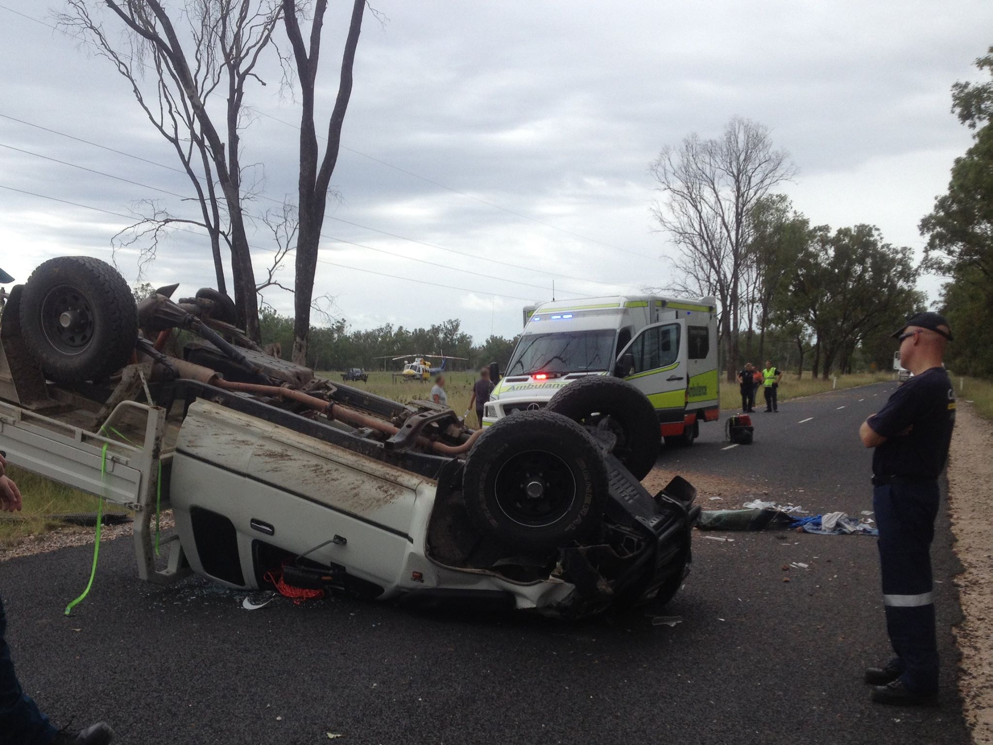 A ute crash near Dalby this afternoon. A ute crash near Dalby this afternoon.