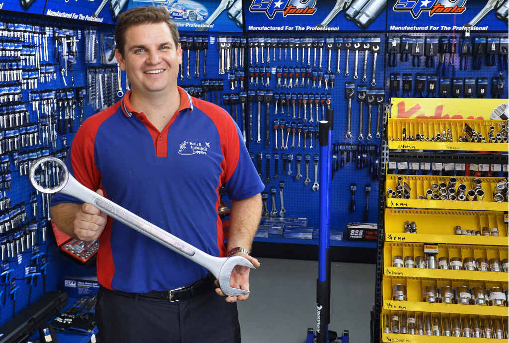 BIG RANGE: Tools & Industrial Supplies manager Brett Gray inside his West Ipswich store. BIG RANGE: Tools & Industrial Supplies manager Brett Gray inside his West Ipswich store.