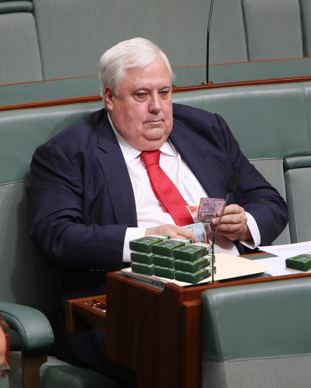 Clive counting his cash out... Clive counting his cash out...