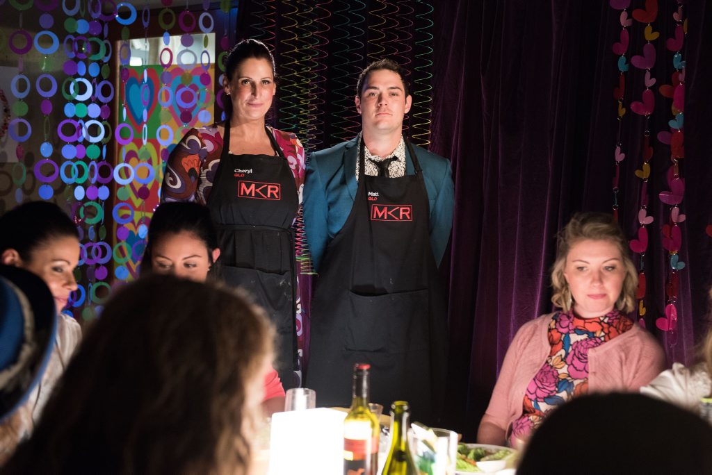 My Kitchen Rules contestants Cheryl and Matt pictured during their instant restaurant in Brisbane. My Kitchen Rules contestants Cheryl and Matt pictured during their instant restaurant in Brisbane.