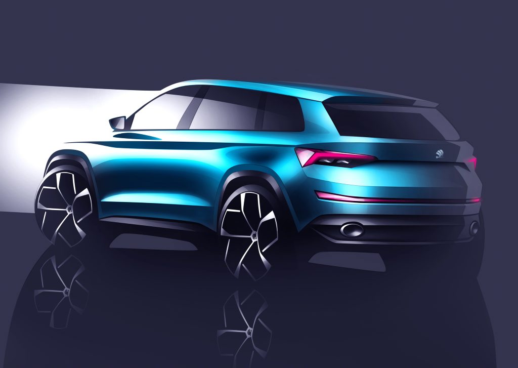 Sketches released by Skoda of its seven-seat VisionS Concept which will kick off its range of SUVs. Sketches released by Skoda of its seven-seat VisionS Concept which will kick off its range of SUVs.