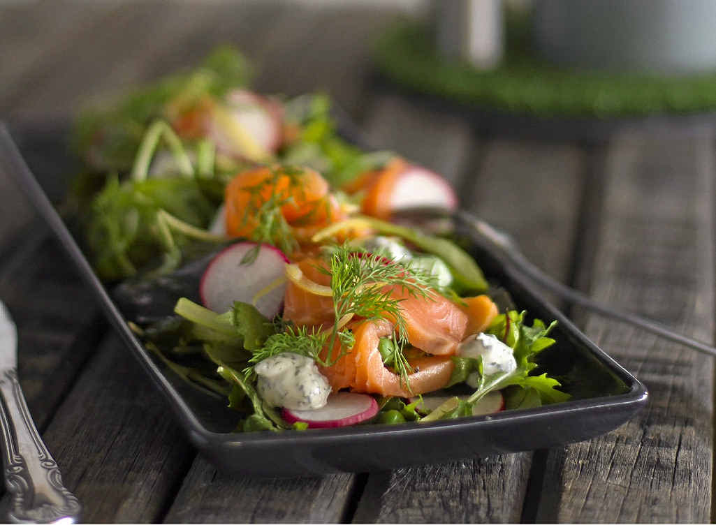 Dan and Steph’s salmon salad. Dan and Steph’s salmon salad.