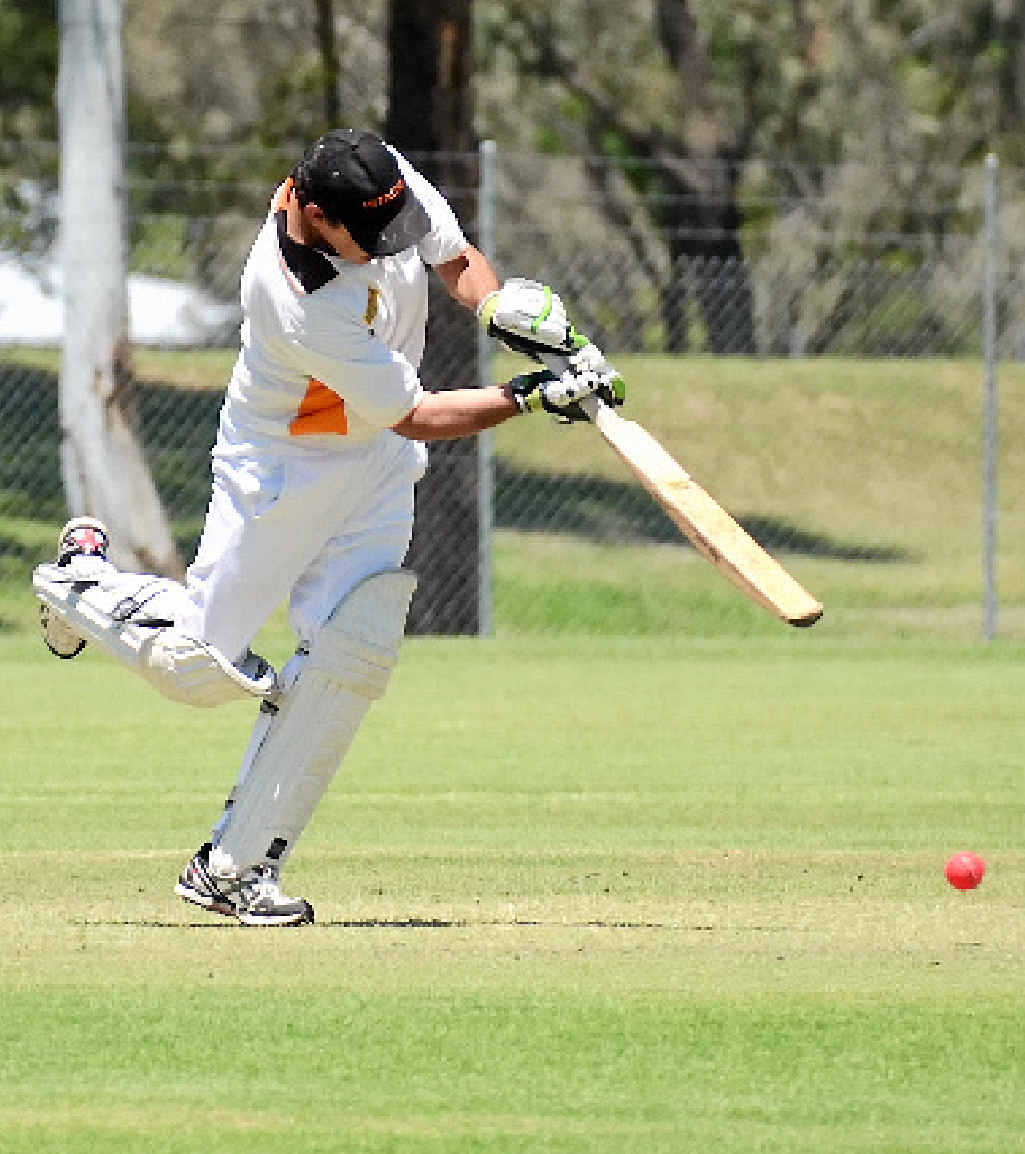 RSL Services batsman Wayne Kelly sends one to the boundary against Warriors. RSL Services batsman Wayne Kelly sends one to the boundary against Warriors.