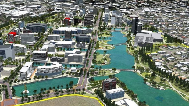 Large parts of the Maroochydore CBD will remain open space and waterways under the plan Large parts of the Maroochydore CBD will remain open space and waterways under the plan
