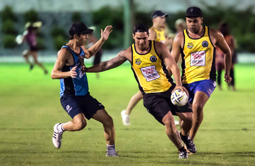 FAST GAME: Damon Isaacs, from Zero to 100, in action during the Ipswich Super 8s touch competition. FAST GAME: Damon Isaacs, from Zero to 100, in action during the Ipswich Super 8s touch competition.