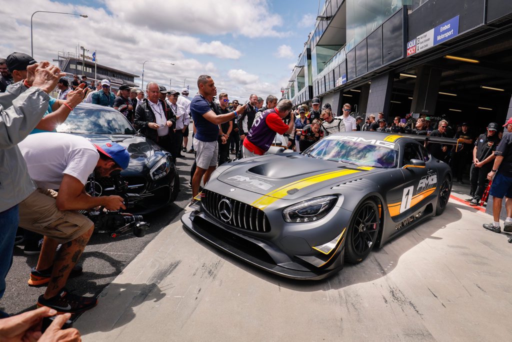 2016 Mercedes-AMG GT3 revealed at the 2016 Bathurst 12 Hour. Photo: Contributed 2016 Mercedes-AMG GT3 revealed at the 2016 Bathurst 12 Hour. Photo: Contributed