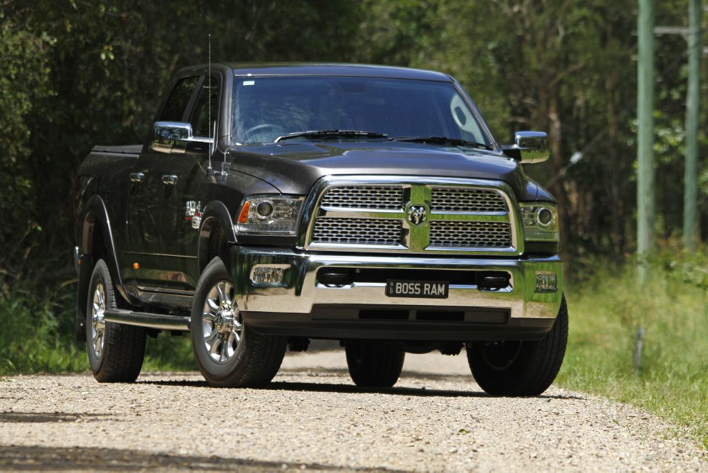 BEASTLY: RHD converted pickup joins the growing number of American imported trucks aimed at big towing Australians. The Laramie 2500 tows a massive 6989kg. BEASTLY: RHD converted pickup joins the growing number of American imported trucks aimed at big towing Australians. The Laramie 2500 tows a massive 6989kg.