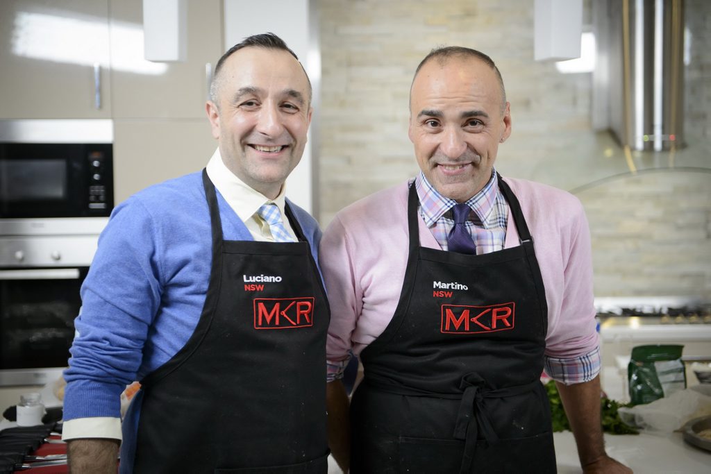My Kitchen Rules contestants Luciano and Martino pictured during their instant restaurant in Sydney. My Kitchen Rules contestants Luciano and Martino pictured during their instant restaurant in Sydney.