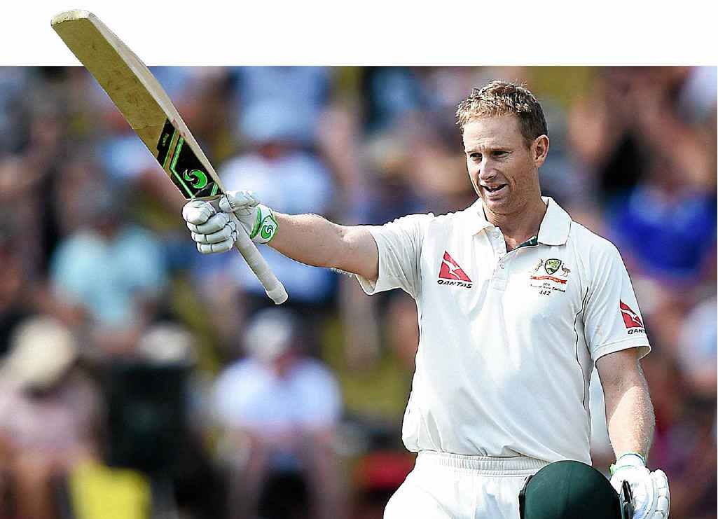 TWO TON: Adam Voges celebrates scoring a double century at the Basin Reserve yesterday. TWO TON: Adam Voges celebrates scoring a double century at the Basin Reserve yesterday.