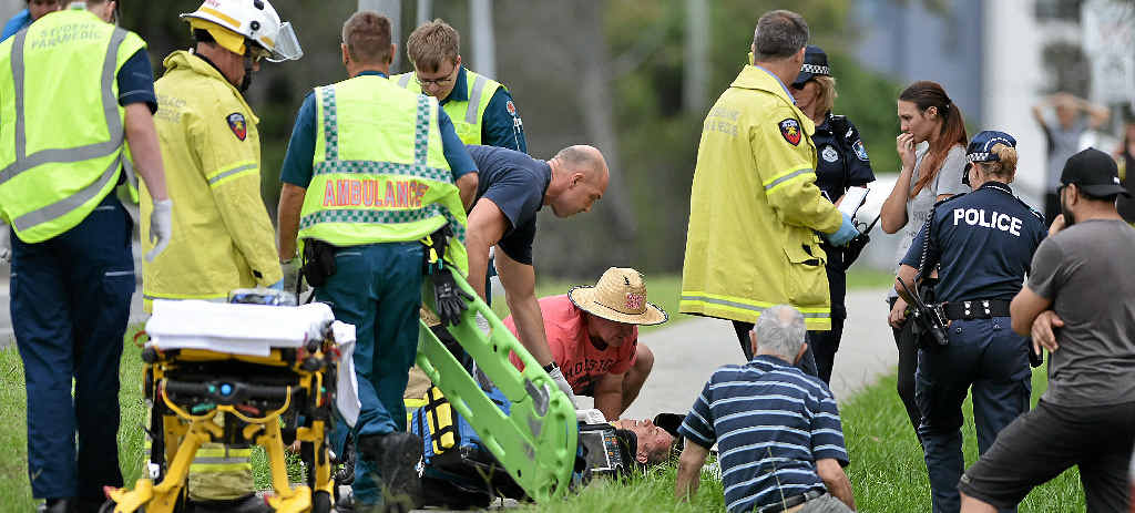 MAN HIT: A pedestrian was stuck while crossing on Bradman Ave. MAN HIT: A pedestrian was stuck while crossing on Bradman Ave.
