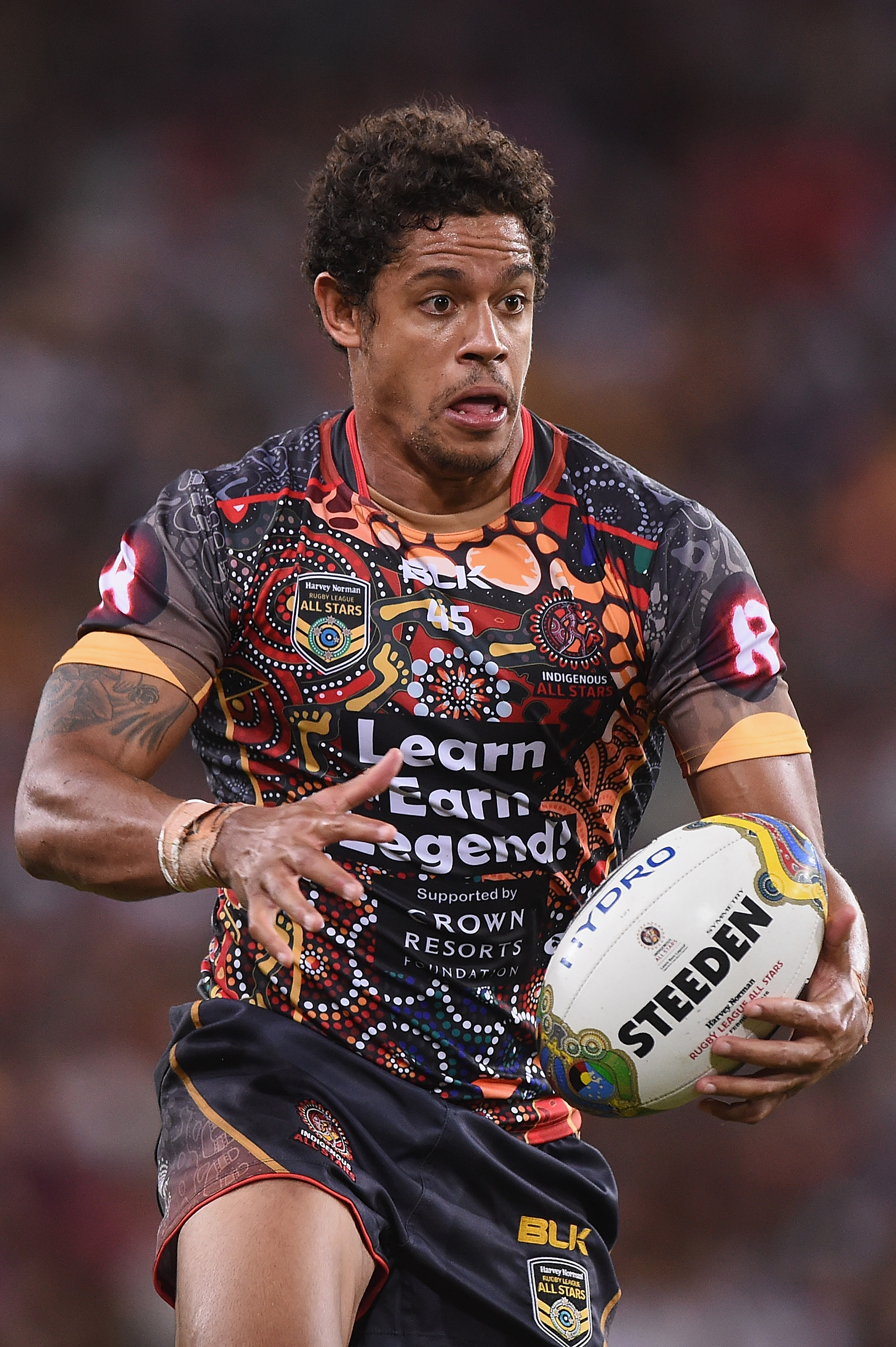Dane Gagai in action for the Indigenous All Stars on Saturday night. Photo: Getty Images. Dane Gagai in action for the Indigenous All Stars on Saturday night. Photo: Getty Images.