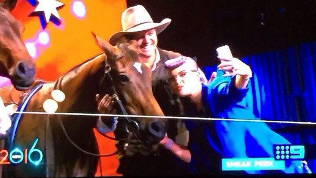 New judge Kelly Osbourne takes a 'selfie' with performer Guy McLean. Photo Contributed New judge Kelly Osbourne takes a 'selfie' with performer Guy McLean. Photo Contributed
