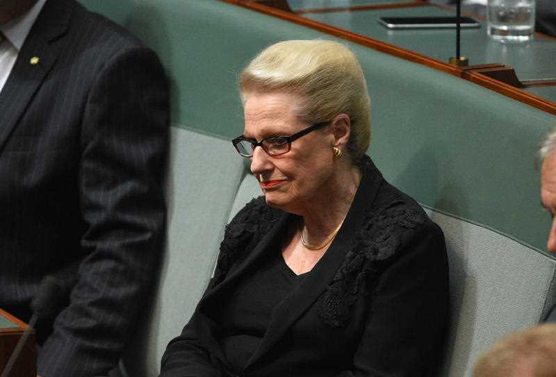 Former Speaker Bronwyn Bishop during Question Time at Parliament House in Canberra on Tuesday, Feb. 2, 2016. Former Speaker Bronwyn Bishop during Question Time at Parliament House in Canberra on Tuesday, Feb. 2, 2016.