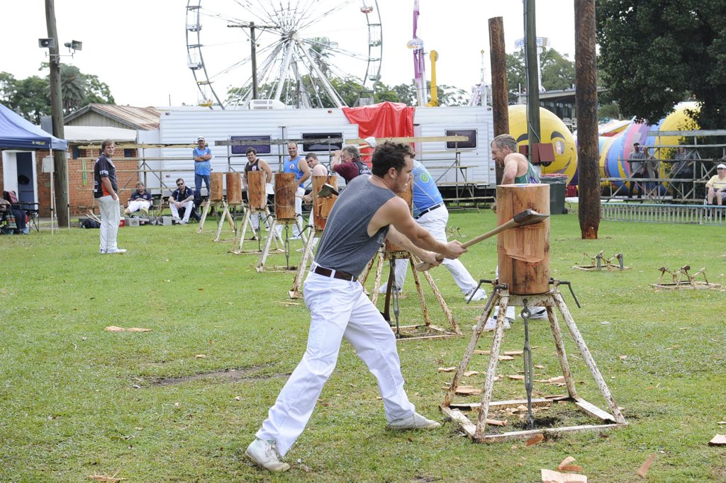 George Farmer of Cangi during the wood chopping event at the 2015 149th Grafton Show at the Grafton Showground on Saturday 2nd May. Photo Debrah Novak / The Daily Examiner George Farmer of Cangi during the wood chopping event at the 2015 149th Grafton Show at the Grafton Showground on Saturday 2nd May. Photo Debrah Novak / The Daily Examiner