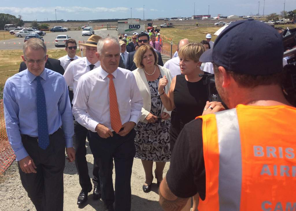 Malcolm Turnbull at a press conference at the Brisbane Airport on Wednesday. Malcolm Turnbull at a press conference at the Brisbane Airport on Wednesday.