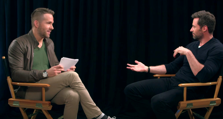 Ryan Reynolds crashes Eddie the Eagle press day to interview Hugh Jackman. Ryan Reynolds crashes Eddie the Eagle press day to interview Hugh Jackman.