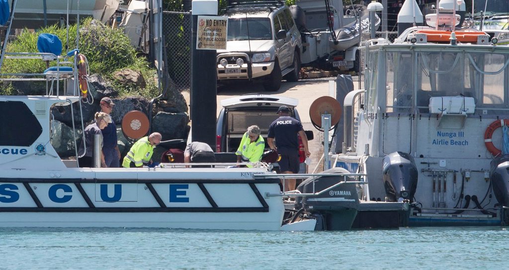 Police arrive back to shore with the recovered body Photo: Contributed Police arrive back to shore with the recovered body Photo: Contributed