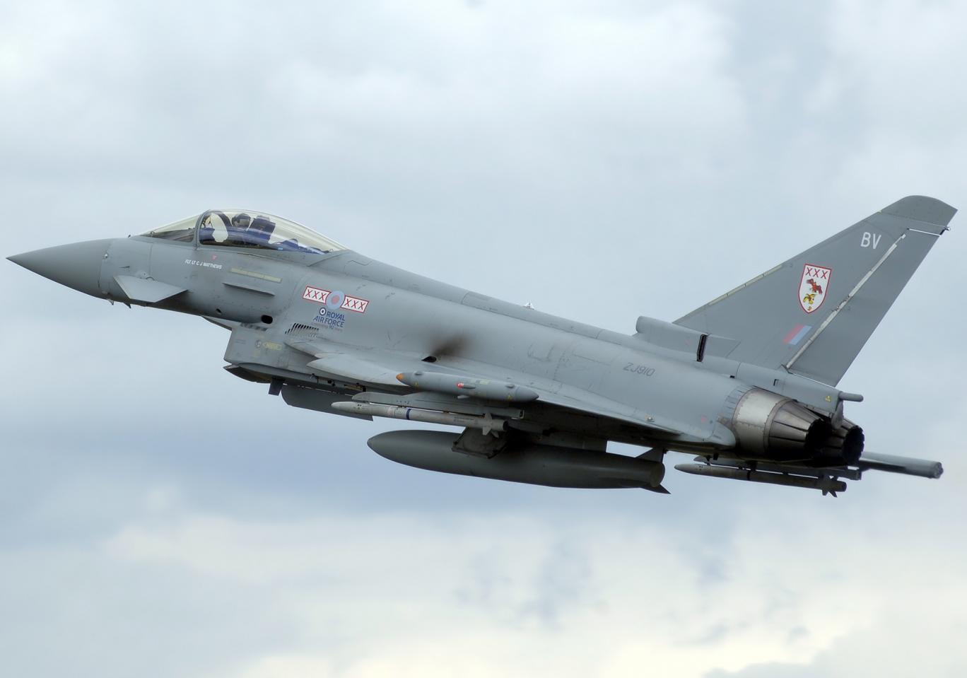 British Typhoon jets were sent to escort the Russian planes out of the area. British Typhoon jets were sent to escort the Russian planes out of the area.