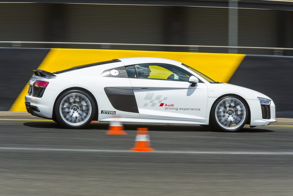 Pre-production 2016 Audi R8 V10 Plus Coupe being tested at Sydney Motorsport Park. Photo: Mark Bean Pre-production 2016 Audi R8 V10 Plus Coupe being tested at Sydney Motorsport Park. Photo: Mark Bean