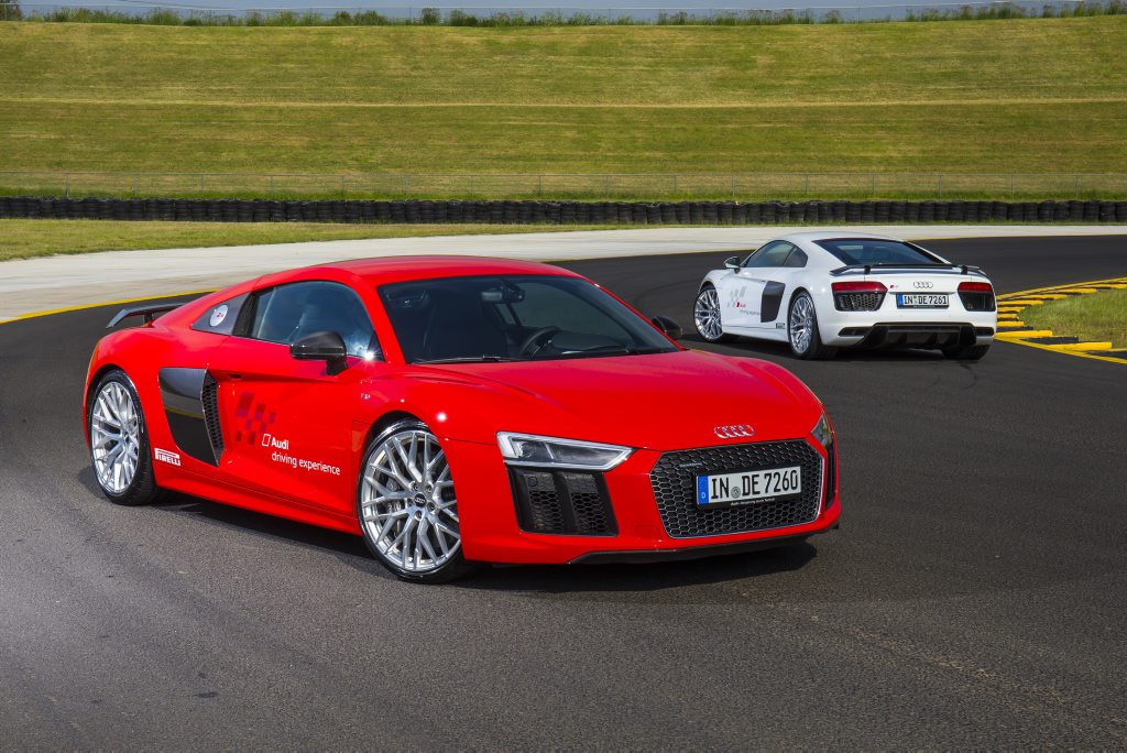 Pre-production 2016 Audi R8 V10 Plus Coupe being tested at Sydney Motorsport Park. Photo: Mark Bean Pre-production 2016 Audi R8 V10 Plus Coupe being tested at Sydney Motorsport Park. Photo: Mark Bean