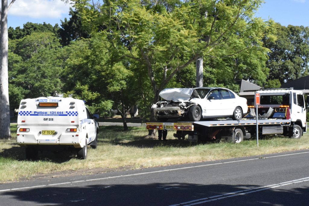 CRASH: A white sedan was involved in a head-on collision with a truck on the Grafton bridge in peak hour traffic this afternoon. CRASH: A white sedan was involved in a head-on collision with a truck on the Grafton bridge in peak hour traffic this afternoon.