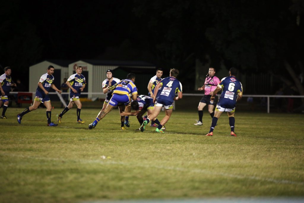 Middlemount Panthers skipper Leigh Coghill charges towards the Emerald Cowboys game last year. Photo Kelly Butterworth / CQ News Middlemount Panthers skipper Leigh Coghill charges towards the Emerald Cowboys game last year. Photo Kelly Butterworth / CQ News