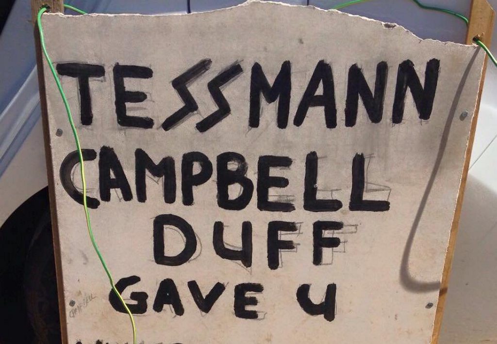 Councillor Damien Tessmann condemned an anti-council sign he saw in Wondai. Photo Contributed Councillor Damien Tessmann condemned an anti-council sign he saw in Wondai. Photo Contributed