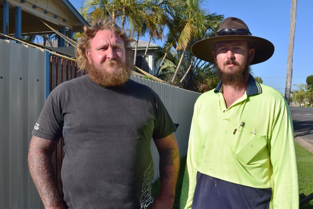 Depot Hill residents Glen O'Donnell and Matt Hutt on Francis St, near The Globe Hotel, where the Health Department have detected traces of Zika virus in mosquitoes.Photo Rachael Conaghan/ The Morning Bulletin Depot Hill residents Glen O'Donnell and Matt Hutt on Francis St, near The Globe Hotel, where the Health Department have detected traces of Zika virus in mosquitoes.Photo Rachael Conaghan/ The Morning Bulletin