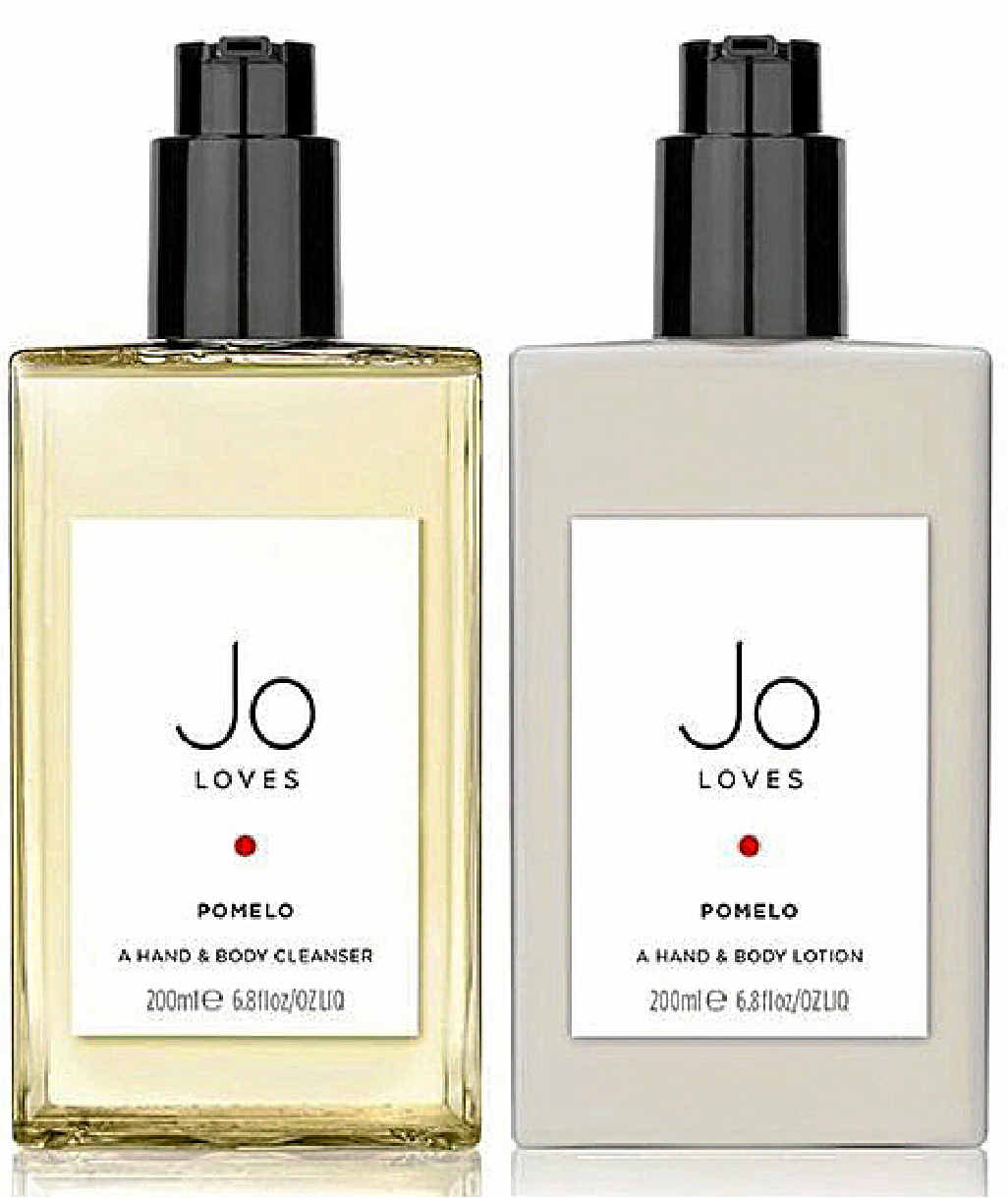 Jo Loves Pomelo Cleanser and Lotion, $136 (at time of print, plus shipping), http://www.joloves.com. Jo Loves Pomelo Cleanser and Lotion, $136 (at time of print, plus shipping), http://www.joloves.com.