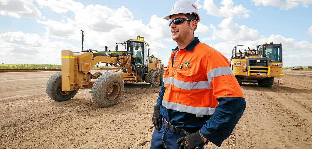 ON THE JOB: Shaun Raus of Ezyquip Hire Toowoomba on the site of QGC’s Charlie project. ON THE JOB: Shaun Raus of Ezyquip Hire Toowoomba on the site of QGC’s Charlie project.