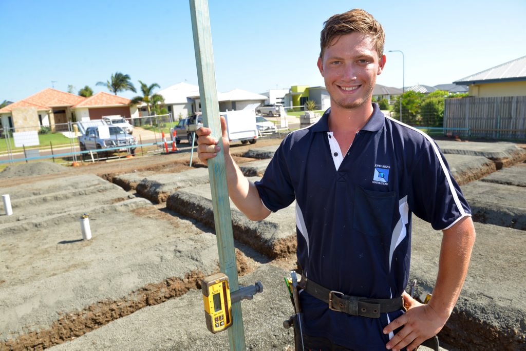 ON THE JOB: Apprentice carpenter, Jordan Muller. Photo: Max Fleet / NewsMail ON THE JOB: Apprentice carpenter, Jordan Muller. Photo: Max Fleet / NewsMail