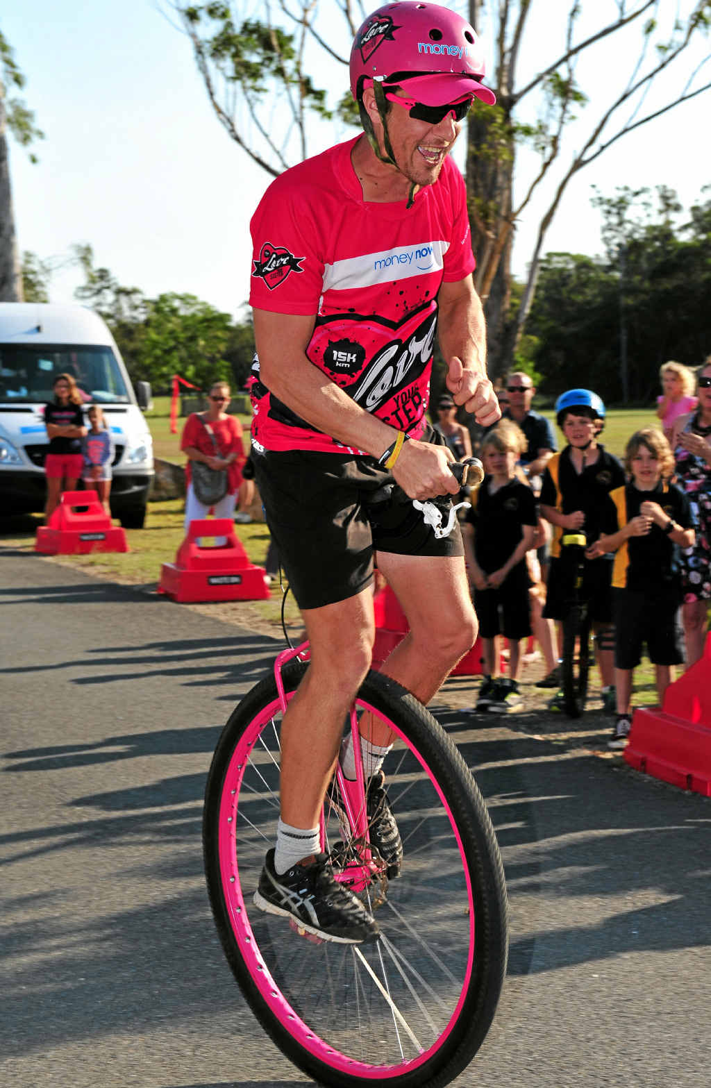 UP FOR THE LONG HAUL: Samuel Johnson makes his way through Tewantin in November 2013. UP FOR THE LONG HAUL: Samuel Johnson makes his way through Tewantin in November 2013.