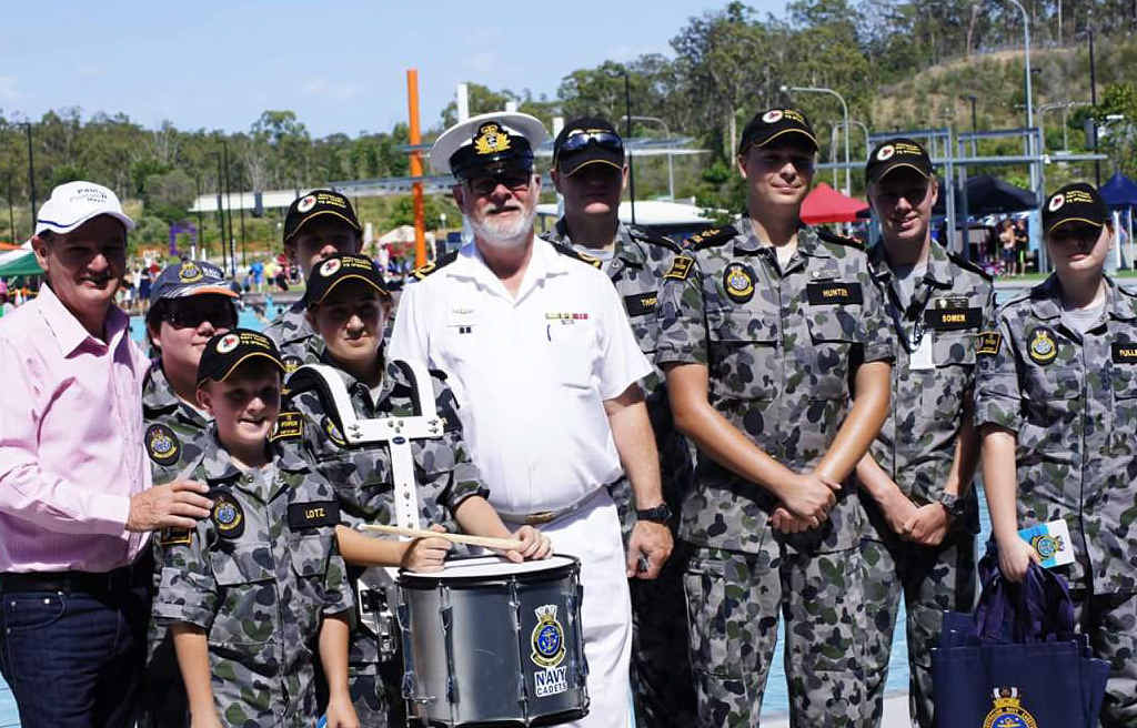 JOIN US: Mayor Paul Pisasale, Sub-Lieutenant Jon Klaebe (centre) and cadets from TS Ipswich at the Orion Lagoon recruitment drive at the weekend. JOIN US: Mayor Paul Pisasale, Sub-Lieutenant Jon Klaebe (centre) and cadets from TS Ipswich at the Orion Lagoon recruitment drive at the weekend.