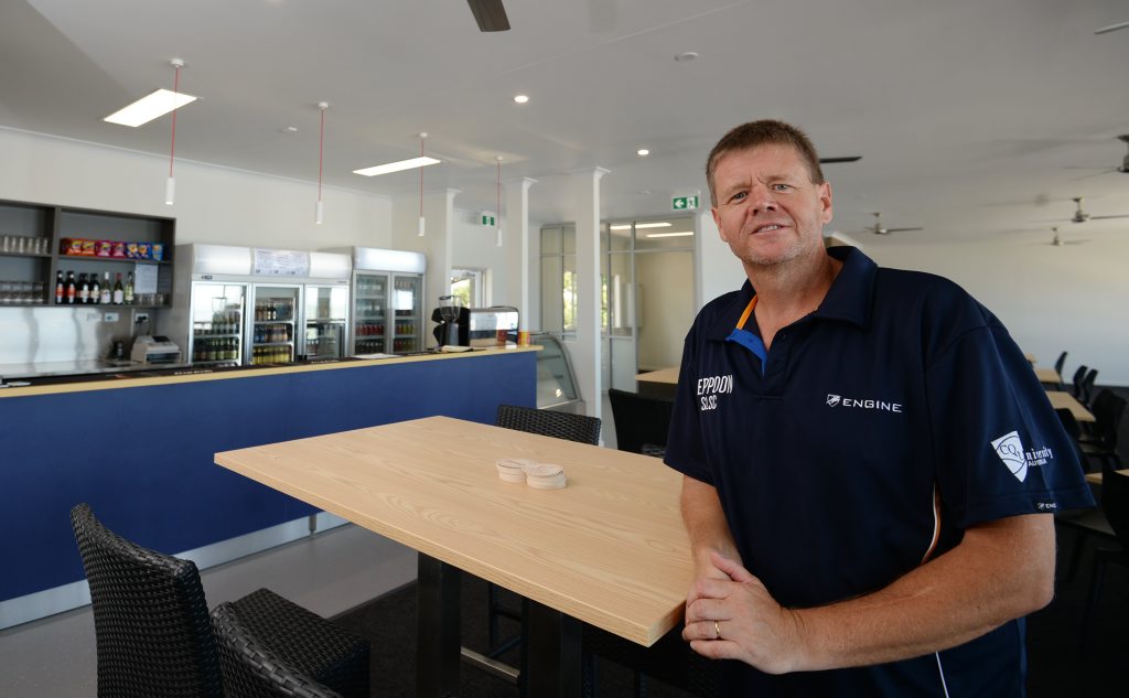 Yeppoon SLSC President Mark Gwynne chats about the renovations they have done since Cyclone Marcia ripped roof off the club. Photo Allan Reinikka / The Morning Bulletin