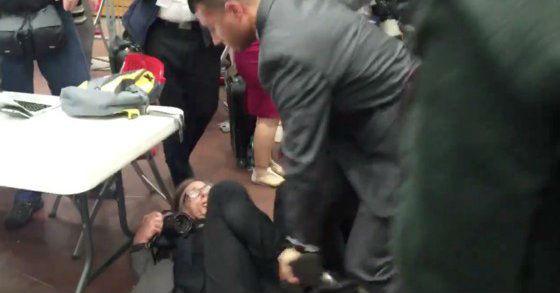 The photographer was pushed while covering a Donald Trump rally in Virginia Twitter The photographer was pushed while covering a Donald Trump rally in Virginia Twitter