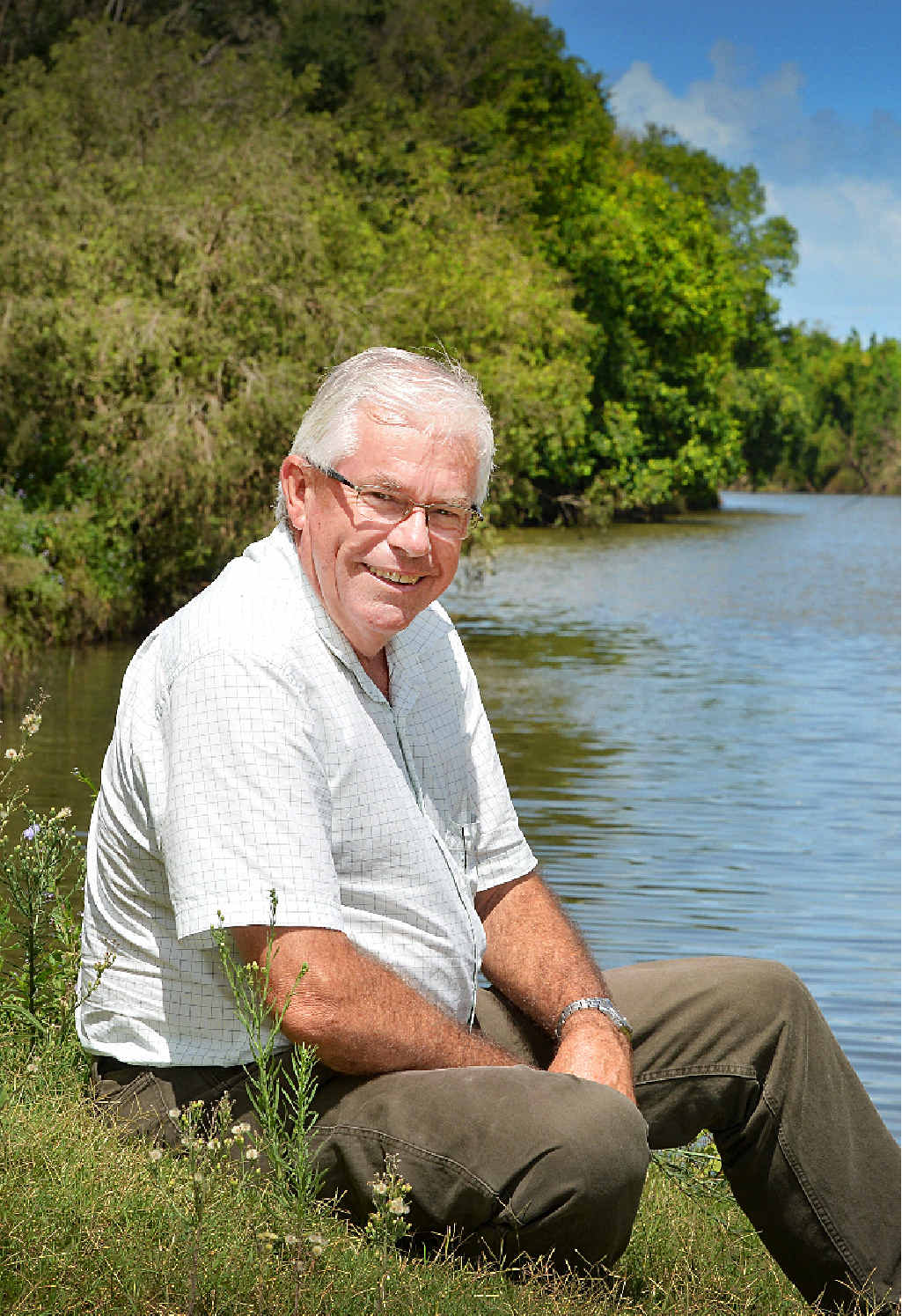 Graham Engeman on the banks of the Mary River. Graham Engeman on the banks of the Mary River.