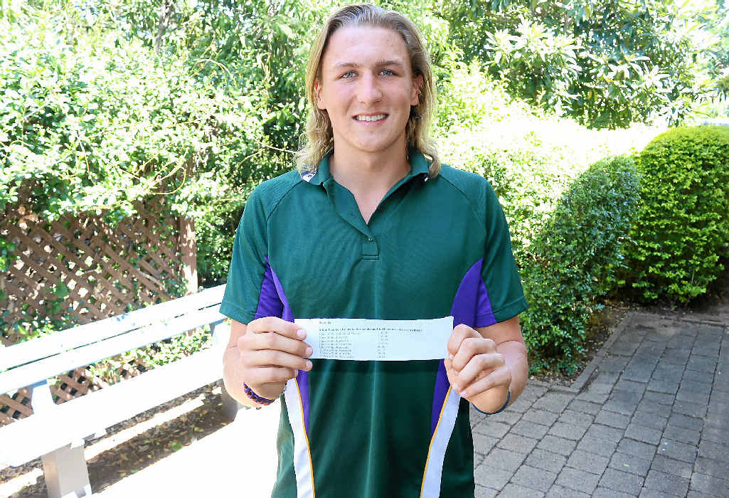RECORD BREAKER: Aidan van Ee broke eight records out of the 10 events he entered during the Lockyer District High School’s swimming competition. RECORD BREAKER: Aidan van Ee broke eight records out of the 10 events he entered during the Lockyer District High School’s swimming competition.