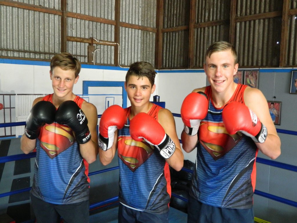 Rose City boxers Lachlan Roche, Jacob Wyllie and Jacko McMahon will compete at Beenleigh this weekend.