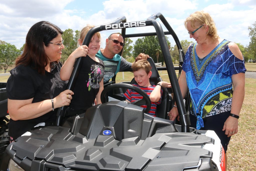 QUAD SAFETY: Minister for Industrial Relations Grace Grace launched the 'State-wide Plan for Improving Quad Bike Safety in Queensland' at UQ's Gatton campus on Thursday. Pictured is minister Grace with the Cocco family from the Atherton Tablelands (from left) Olivia, Mario, Domenic and Jodie.Photo Tom Threadingham / Gatton Star QUAD SAFETY: Minister for Industrial Relations Grace Grace launched the 'State-wide Plan for Improving Quad Bike Safety in Queensland' at UQ's Gatton campus on Thursday. Pictured is minister Grace with the Cocco family from the Atherton Tablelands (from left) Olivia, Mario, Domenic and Jodie.Photo Tom Threadingham / Gatton Star