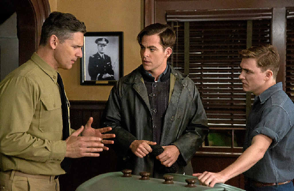 Eric Bana, Chris Pine and Kyle Gallner in a scene from the movie The Finest Hours. Eric Bana, Chris Pine and Kyle Gallner in a scene from the movie The Finest Hours.